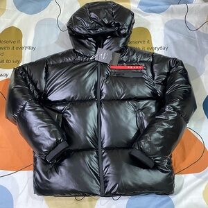 Prada Black Hooded Down Jacket